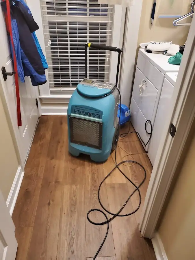 Commercial dehumidifier deployed for Flood Damage Cleanup in Santa Monica